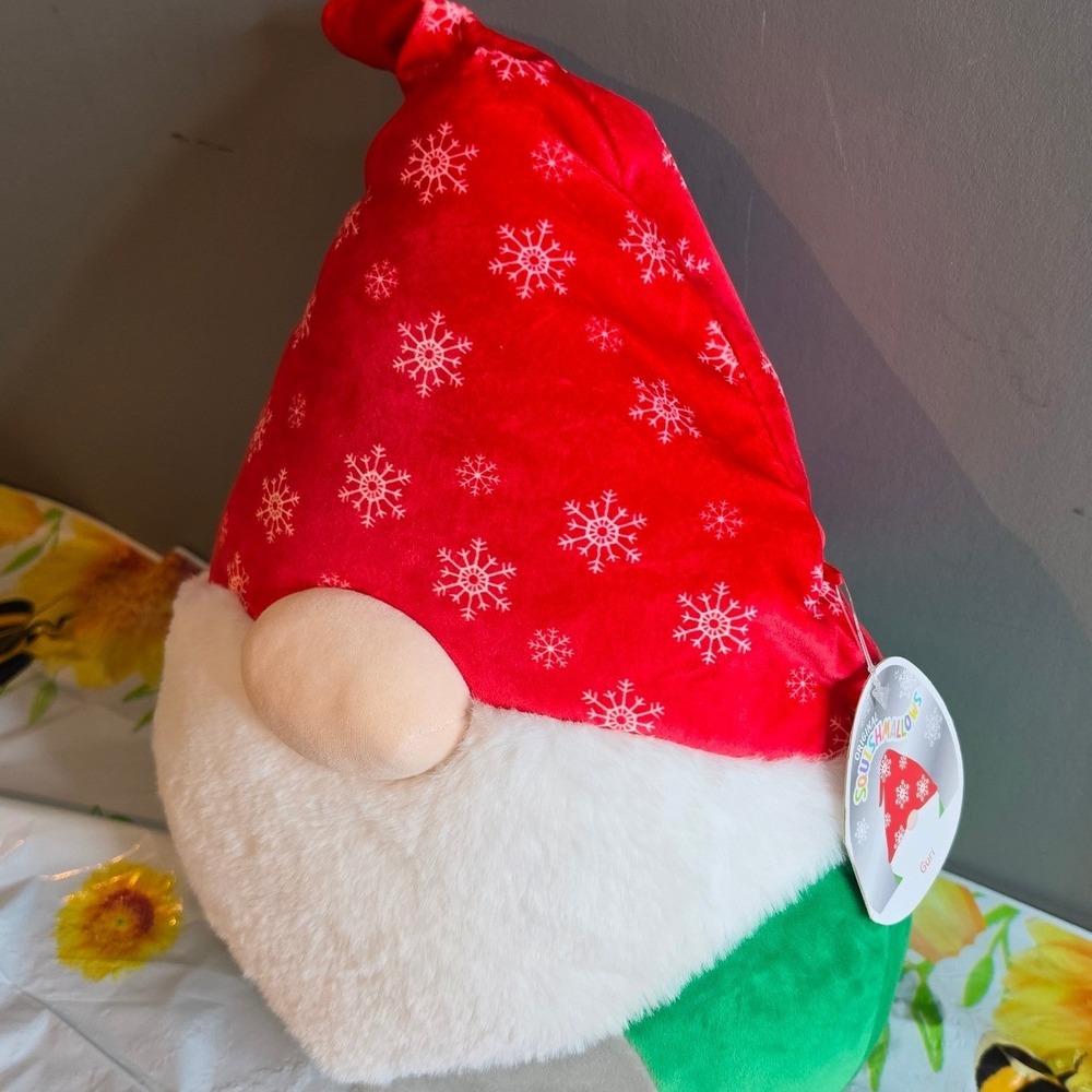 Squishmallows Guri the Christmas Gnome 16 Inch Red Snowflake Hat Plush Toy